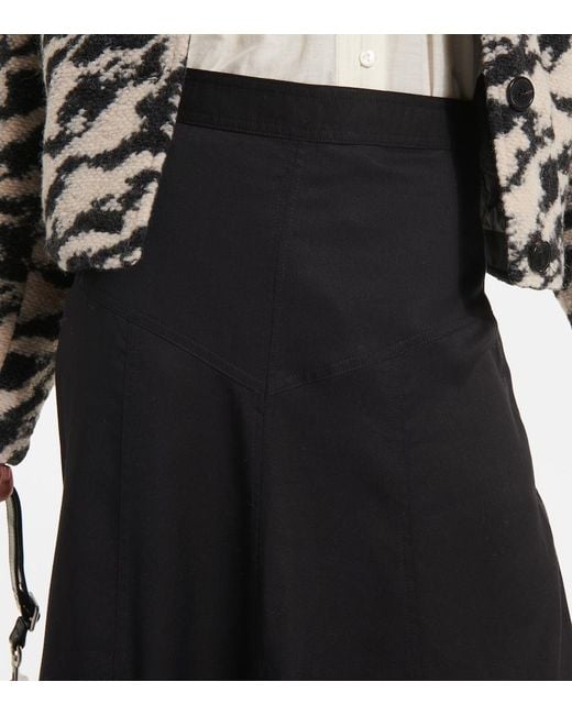 Isabel Marant Black Alona Asymmetric Midi Skirt