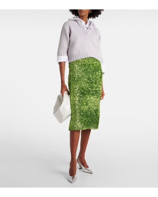 Dries Van Noten White Merino Wool Cashmere Buttoned Sweater