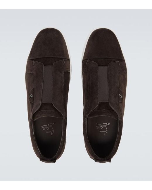 Christian Louboutin Slip-Ons St Louis Aus Veloursleder in Brown für Herren