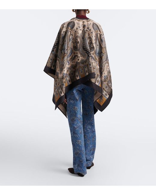 Etro Blue Printed Wide-Leg Jeans