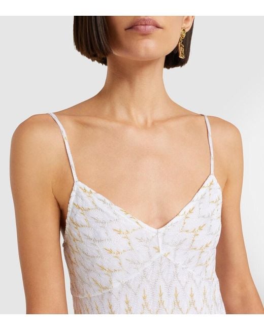 Missoni White Lame Minidress