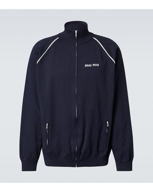Chaqueta Deportiva Con Logo Miu Miu de hombre de color Blue