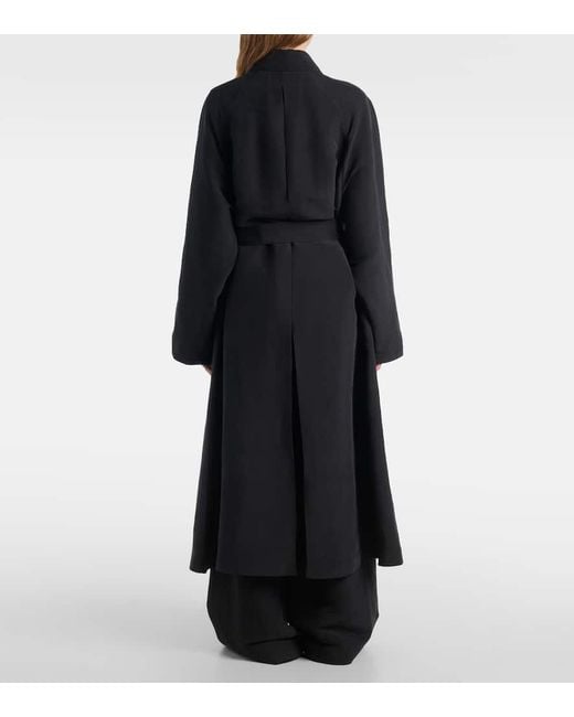 The Row Black Mantel Ryo Aus Seide