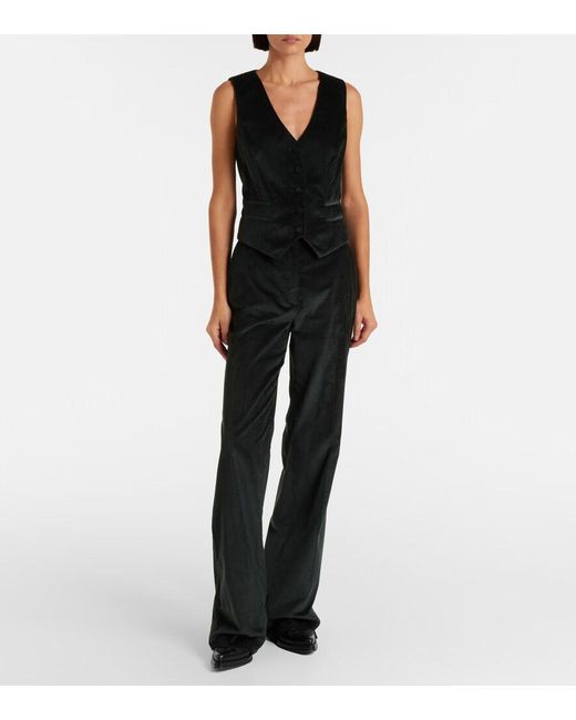 Gabriela Hearst Black Coleridge Cotton Corduroy Vest