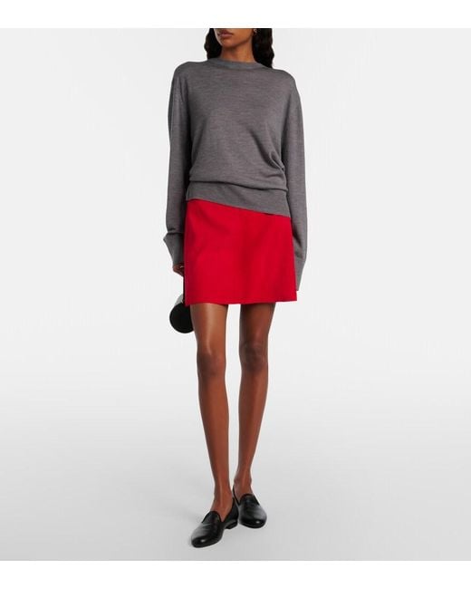 Stouls Red Lucie 22 Suede Miniskirt