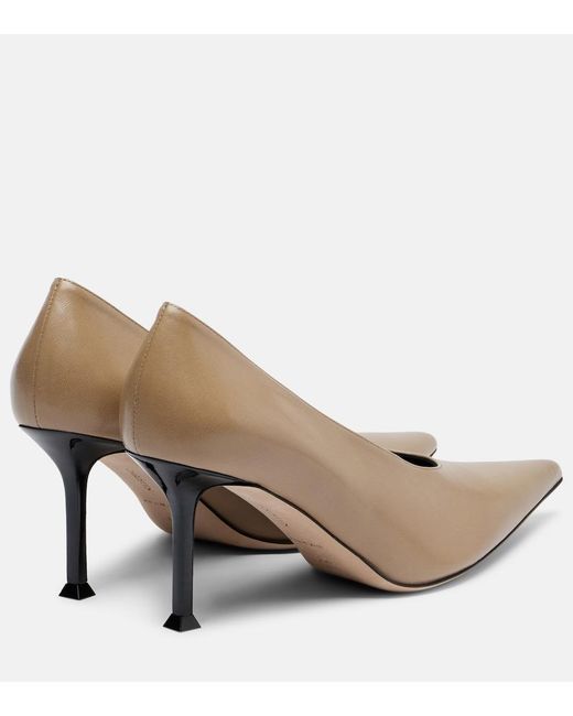 Christen Brown Helix Leather Pumps