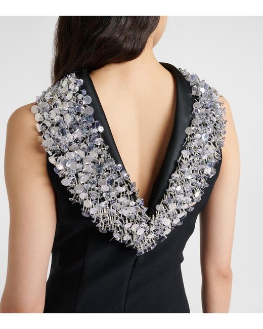 Safiyaa Black Holli Embellished Crepe And Satin Gown