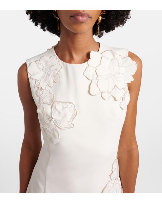 LEO LIN White Floral-Applique Minidress