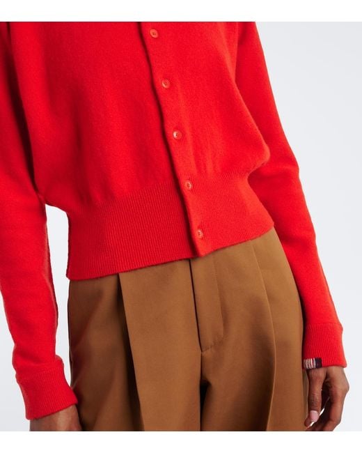 Extreme Cashmere Red N°257 Blouson Cashmere-Blend Cardigan