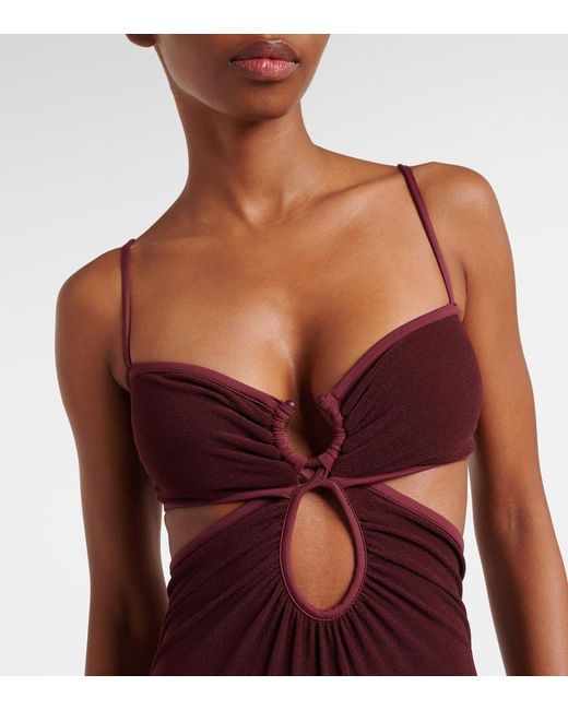 Johanna Ortiz Cutout Gathered Terry Swimsuit