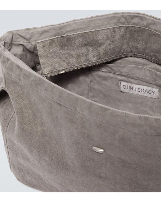 Our Legacy Gray Ship Canvas Shoulder Bag for men