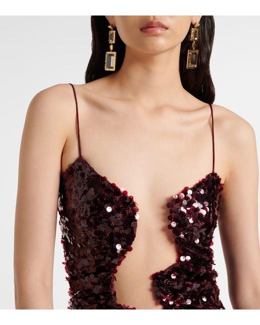 Christopher Esber Purple Salacia Sequined Gown