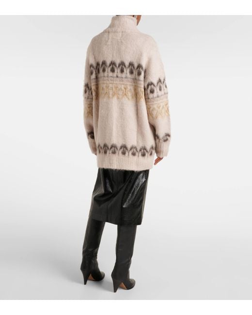 Isabel Marant Natural Deloris Wool And Mohair-blend Zip-up Coat