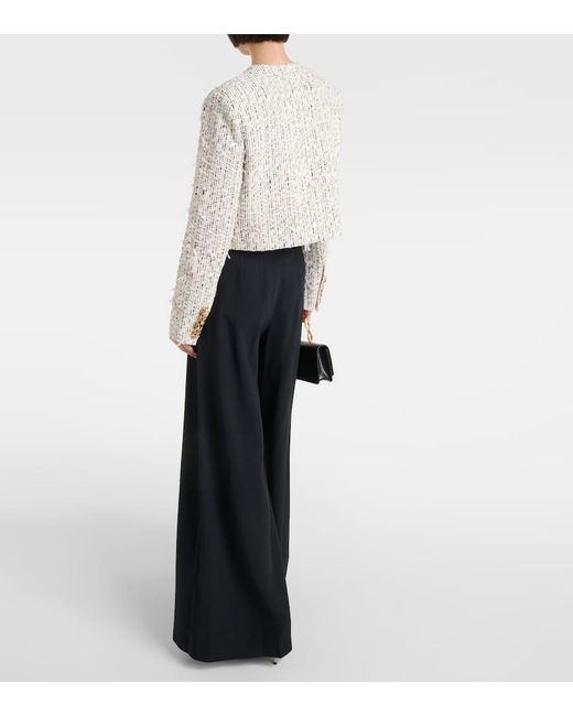 Giacca in tweed di misto cotone di Nina Ricci in White