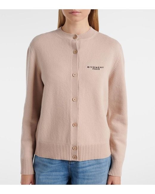 Givenchy Pink Cropped Wool And Cashmere Cardigan