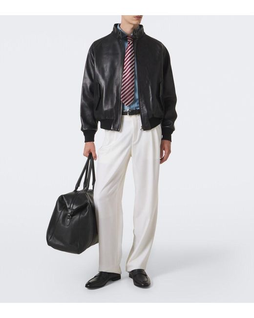 Canali Black Leather Penny Loafers for men