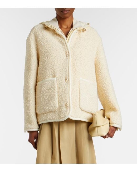 Moncler Natural Hylesine Wool And Cotton-Blend Down Jacket
