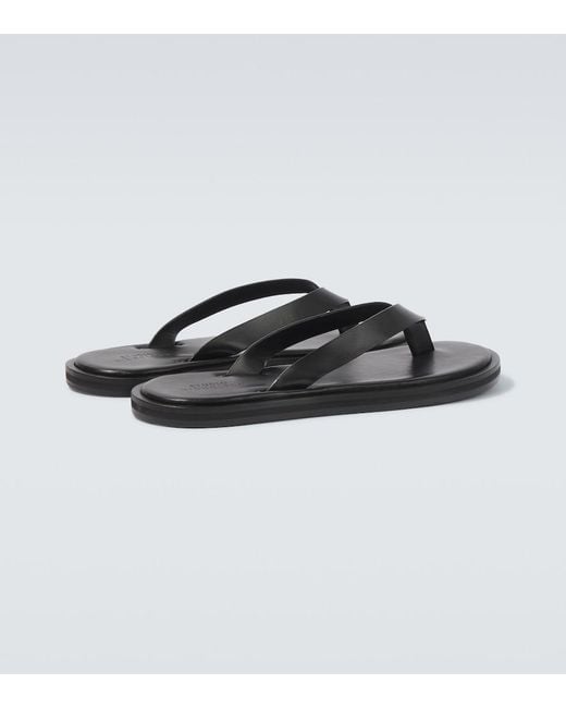 Studio Nicholson Black Curren Leather Thong Sandals for men
