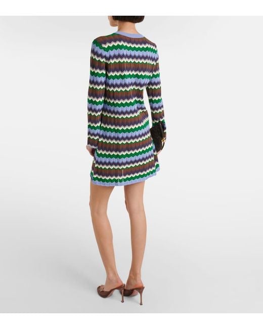 Rixo Multicolor Mylene Chevron Cotton Minidress