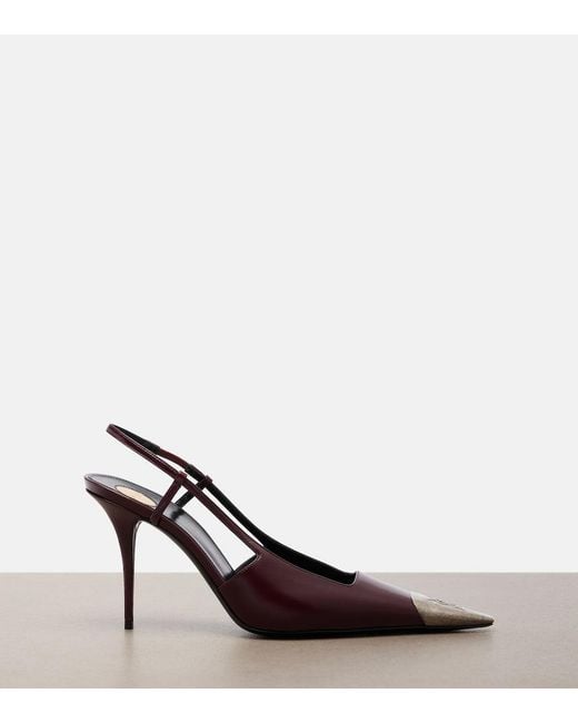 Saint Laurent Pink Jeanne Leather Slingback Pumps