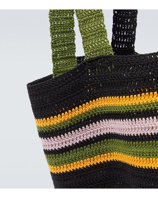 Bode Multicolor Harbor Stripe Crochet Cotton Tote Bag for men
