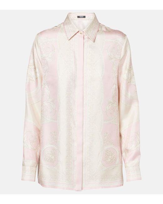 Versace Pink La Coupe Des Dieux Silk Shirt