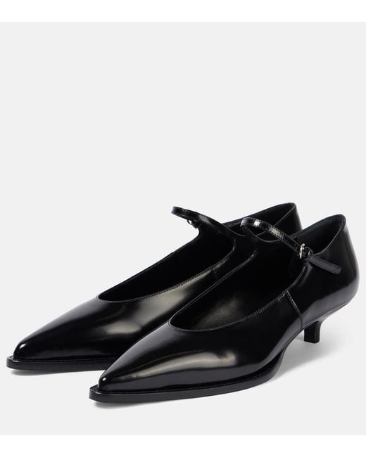 Miu Miu Black 35 Brushed Leather Pumps