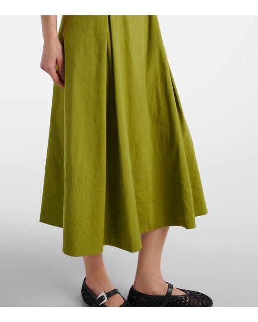 Vince Green Linen-Blend Midi Dress