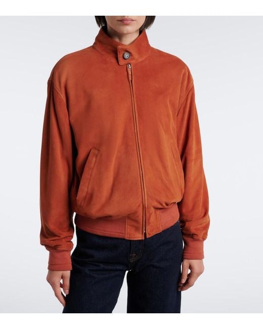 Tod's Red Suede Bomber Jacket