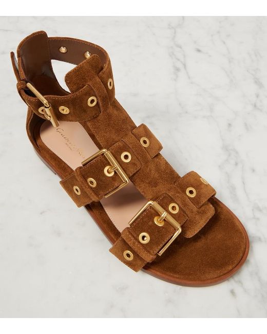 Gianvito Rossi Brown Suede Sandals