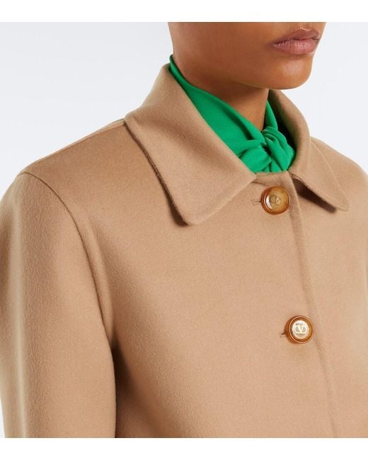 Valentino Natural Vlogo Wool And Cashmere Jacket