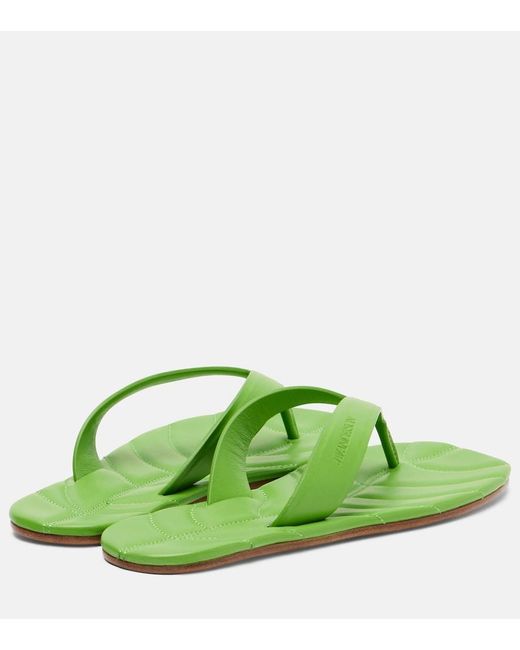 J.W. Anderson Green Leaf Leather Thong Sandals