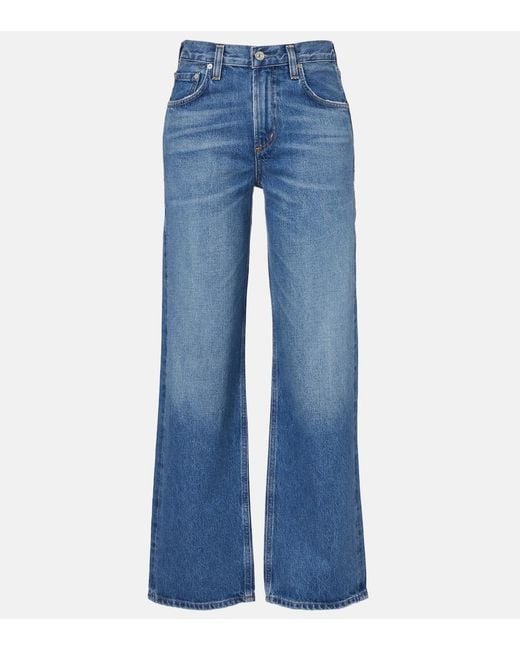 Citizens of Humanity Blue Lindz Low-Rise Wide-Leg Jeans
