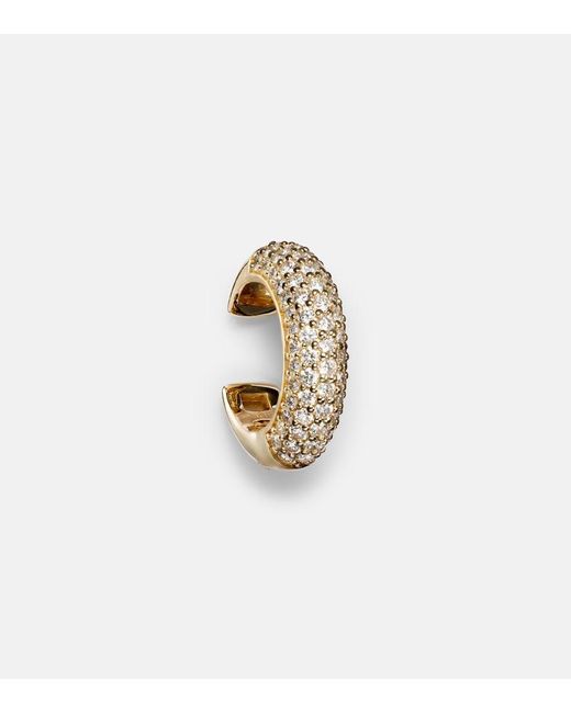 STONE AND STRAND White 14Kt Ear Cuff With Diamonds