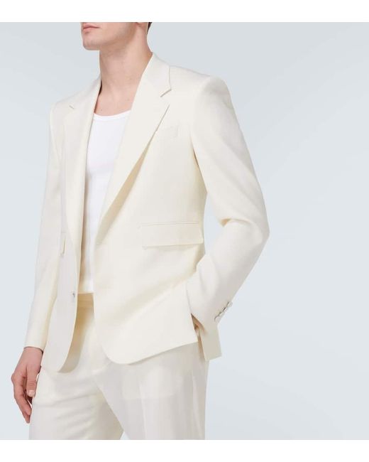 Blazer de lana de botonadura simple Dolce & Gabbana de hombre de color White