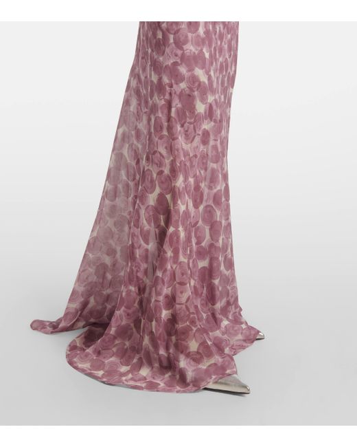 Dries Van Noten Printed Silk Chiffon Slip Dress in Purple Lyst UK