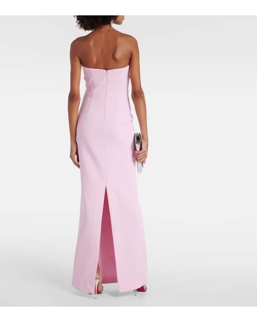 Rebecca Vallance Pink Jenna Embellished Crepe Gown