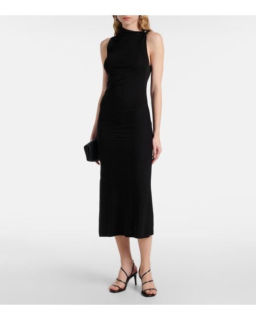 Courreges Black Draped Maxi Dress