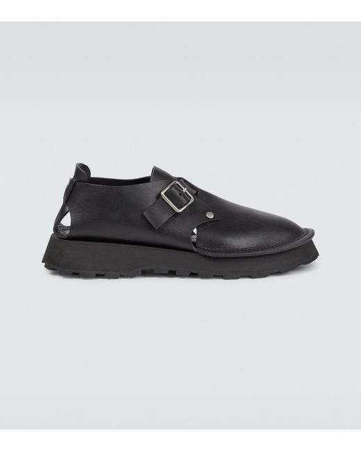 Jil Sander Black Naim Leather Sandals for men