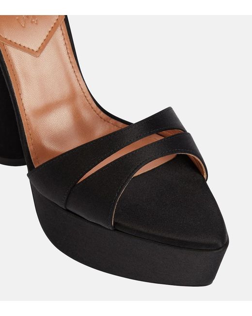 D'Accori Black Skye Satin Platform Sandals