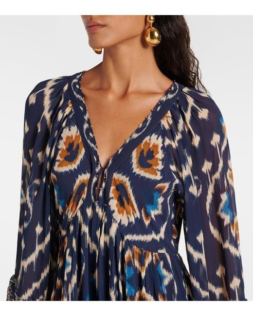 Robe Longue A Fleurs Farm Rio en coloris Blue