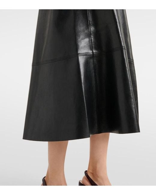 Citizens of Humanity Black Cassia Faux Leather Midi Skirt
