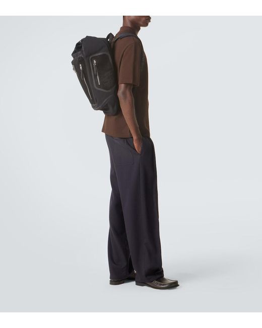 Loewe Black Flex Canvas And Suede Backpack for men
