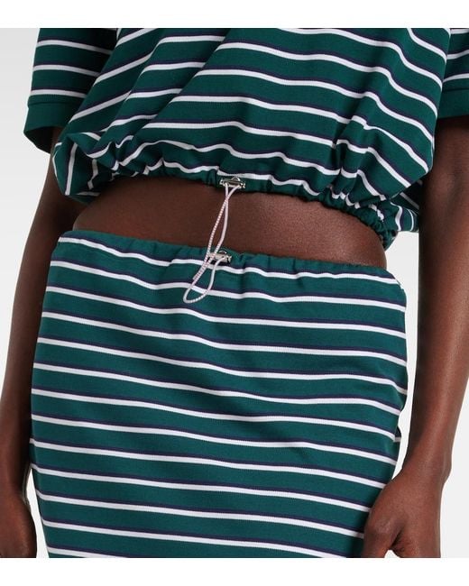 Prada Green Cropped-Polohemd Aus Baumwolle