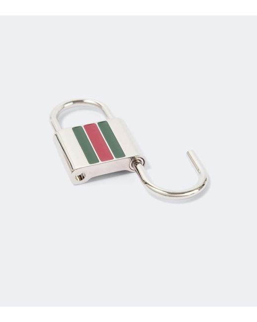 Gucci White Padlock Key Ring for men