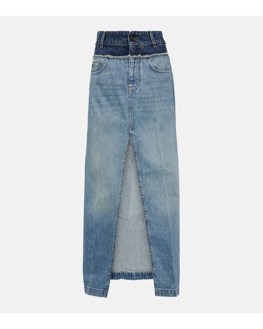 Stella McCartney Blue Denim Maxi Skirt