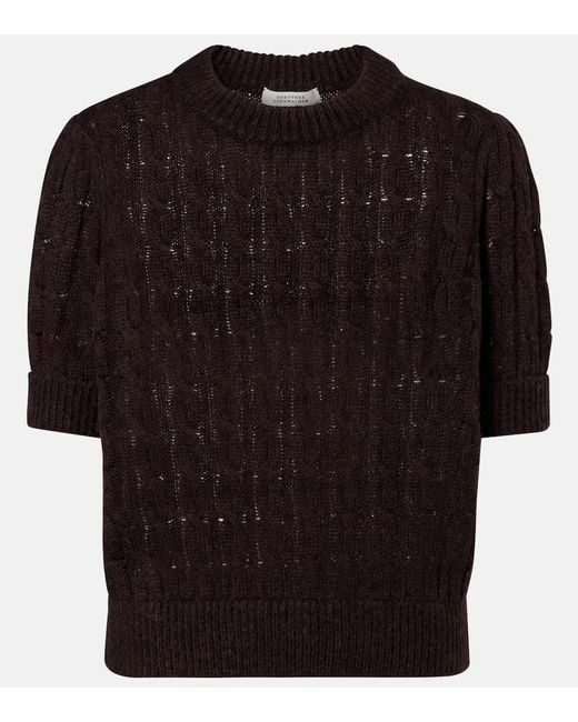 Dorothee Schumacher Black Sheer Softness Cable-Knit Sweater