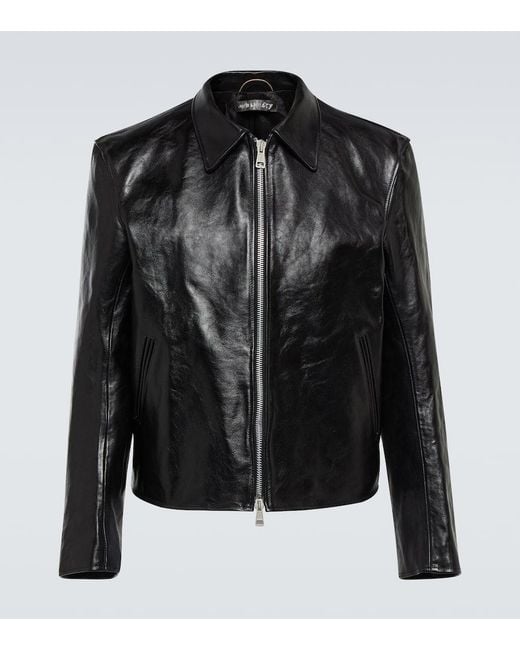 Our Legacy Mini Leather Blouson Jacket in Black for Men | Lyst