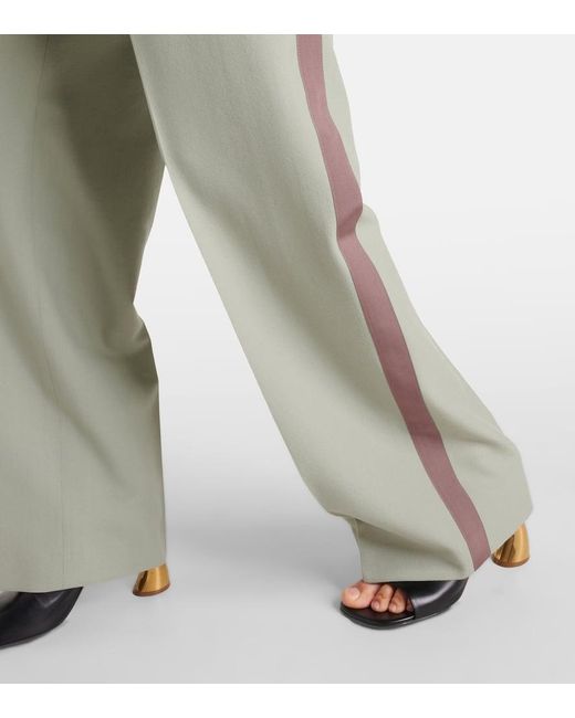 Dries Van Noten Green Gerade Mid-Rise-Hose Aus Wolle
