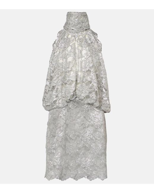 The Attico White Minikleid Aus Spitze